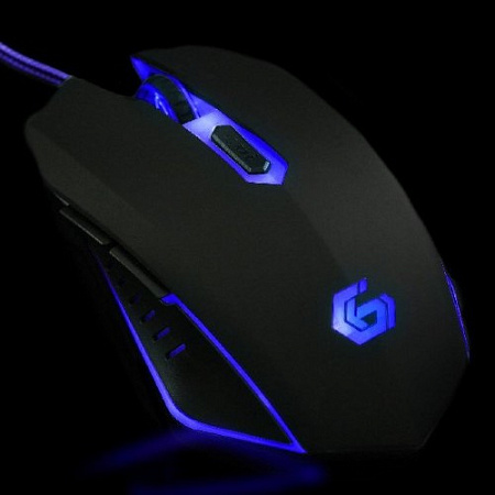 Gaming Mouse GMB MUSG-001-B, Optical, 600-2400 dpi, 6 buttons, Backlight, Black-Blue, USB