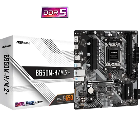 Материнская плата ASRock B650M-H/M.2+, AM5, AMD B650, Micro-ATX