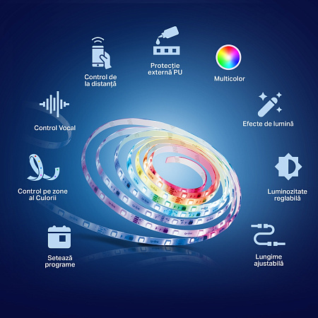 TP-LINK "Tapo L920-5", Smart Wi-Fi LED Dimmable Strip, Multicolor, Multizone, 5 Meters