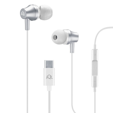 Cellular Spiral earphone with mic, Type-C, White Cellular Spiral earphone with mic, Type-C, White