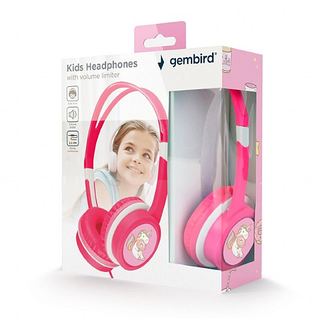 Kids headphones with volume limiter, Pink, Gembird, MHP-JR-PK Kids headphones with volume limiter, Pink, Gembird, MHP-JR-PK