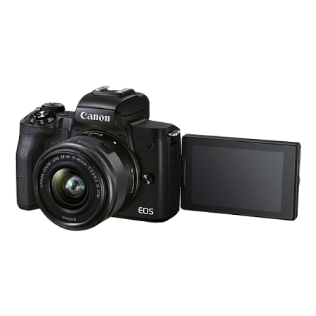 Беззеркальный фотоаппарат Canon EOS M50 Mark II, Black + EF-M 15-45 IS, Чёрный