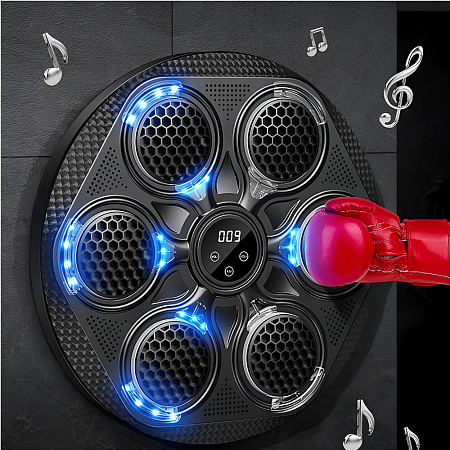 Musical Boxing Target Machine with Display for Kids, Black