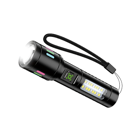 KAKU KSC-1578 Multi-function Telescopic Zoom LED Flashlight, Black