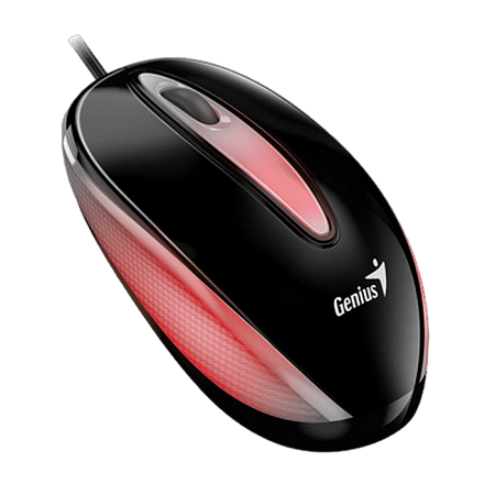 Mouse Genius DX-Mini, 1000 dpi, 3 buttons, Ambidextrous, 65g, 1.5m, Backlight, Black, USB
