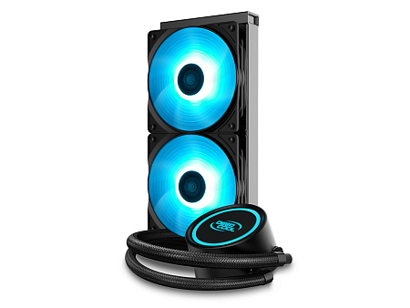 AIO Liquid Cooling Deepcool "GAMMAXX L240 V2" (≤30 dB(A), 69.34 CFM, 2x120mm, RGB LED, 250W, 1293g)