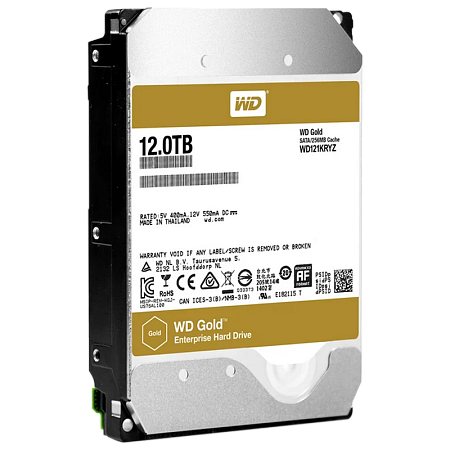 3.5" HDD 12.0TB-SATA-256MB Western Digital "Gold (WD121KRYZ)", Enterprise, CMR 3.5" HDD 12.0TB-SATA-256MB Western Digital "Gold (WD121KRYZ)", Enterprise, CMR