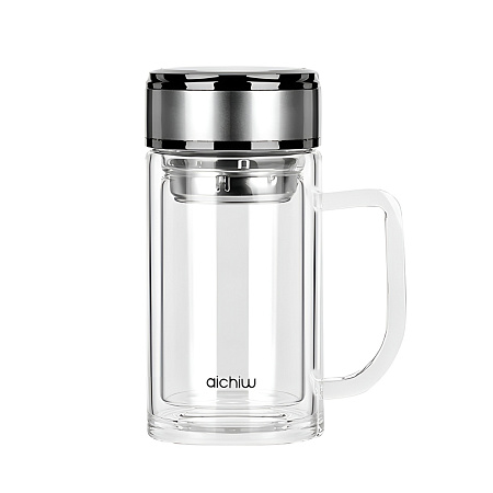 Aichiw Glass Thermos Mug with infuse system AI-D163 380 ML Aichiw Glass Thermos Mug with infuse system AI-D163 380 ML