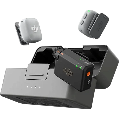 Портативный записывающий микрофон DJI Mic Mini 2 (2 TX + 1 RX + Charging Case), Беспроводной, Черный
