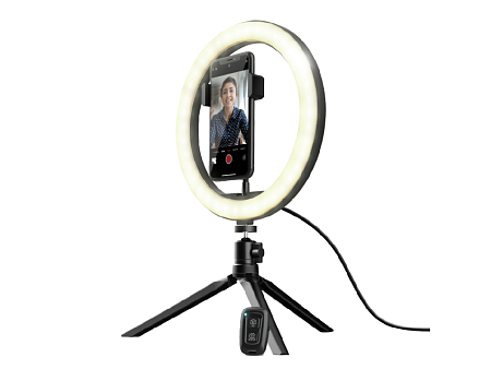 Trust Maku, Ring Light Vlogging kit, Improve your vlogs with this 10 inch ring light, including rem