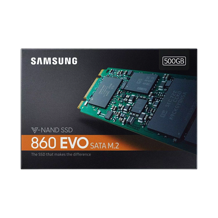 .M.2 SATA SSD  500GB Samsung 860 EVO "MZ-N6E500BW" [R/W:550/520MB/s, 97K IOPS, MJX, V-NAND 3bit MLC]