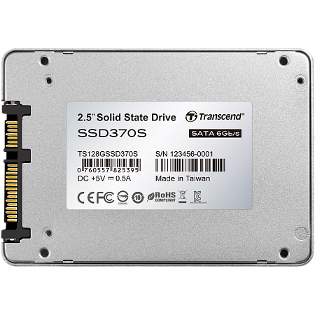 2.5" SATA SSD   128GB Transcend "SSD370" [R/W:560/460MB/s, 70/40K IOPS, SM2246EN, NAND MLC]
