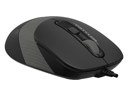 Mouse A4Tech FM10, 800-1600 dpi, 4 buttons, 108g, Ambidextrous, 4-Way Wheel, 1.5m, USB, Black/Grey