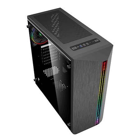Case ATX GAMEMAX Shine, w/o PSU, 0.5mm, 1x120mm ARGB. ARGB Strip, ARGB Hub, Tempered Glass, Dust Fil