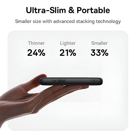 Baseus Power Bank 10000mAh 22,5W with Cable Type-C 0.3m, EnerFill FC11 Digital Display, Cosmic Black