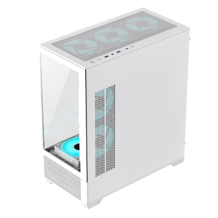 Case ATX GAMEMAX Vista AW, w/o PSU, 0.6mm, 6x120mm ARGB, ARGB Hub, RC, Front&Side Tempered Glass, 1x
