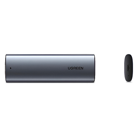 UGREEN Enclosure Type-C 3.2 Gen2 to M.2 M-Key/M+B Key NVMe PCIE 3.0 10Gbps 0.5M Cable CM400, Grey