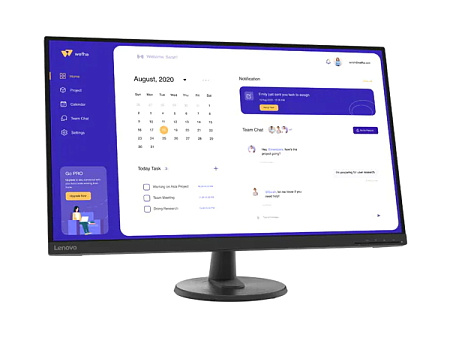 31.5" LENOVO D32u-40, Black, VA, 3840x2160, 60Hz, 4ms, 250cd,CR 3000:1, HDMI+DP