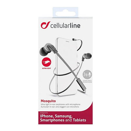 Cellular Audiopro Mosquito Stereo Earph.Mic, Black