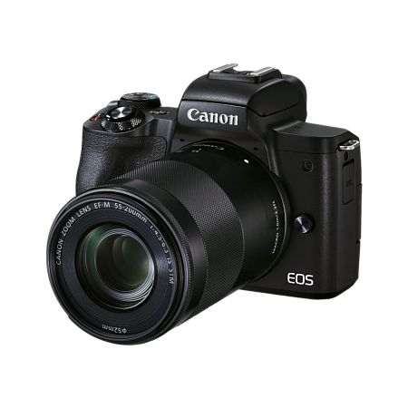 Беззеркальный фотоаппарат Canon EOS M50 Mark II + EF-M 15-45 IS + EF-M 55-200 IS, Чёрный