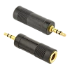 Аудио адаптер Cablexpert A-6.35F-3.5M, 6.35mm 3-pin (F) - 3.5mm 3-pin (M), Чёрный
