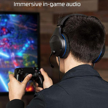 Игровая Гарнитура HyperX Cloud Stinger PS4, Проводной аналоговый, Черный/Синий