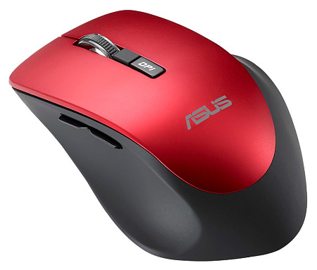 Wireless Mouse Asus WT425, 1000-1600 dpi, 6 buttons, Ergonomic, 82g, Silent, 1xAA, 2.4Ghz, Red
