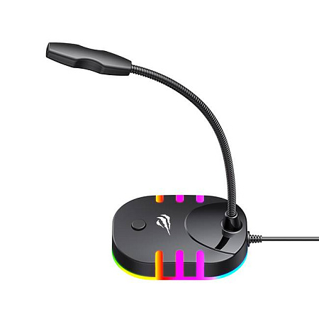 Microphones Havit GK58B, Omnidirectional, 30Hz-16kHz, 1.5m. RGB, USB