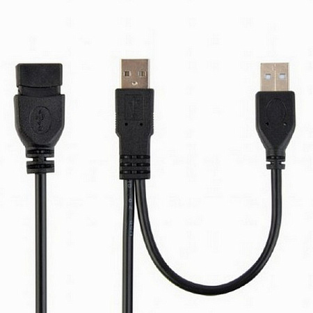 Коммуникационный кабель Cablexpert CCP-USB22-AMAF-3, 2AM/AF/USB Type-A (F), 0,9м, Чёрный