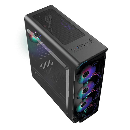 Case ATX GAMEMAX StarLight FRGB, w/o PSU, 0.5mm, 4x120mm FRGB, Fan Controller, Front&Side Transparen