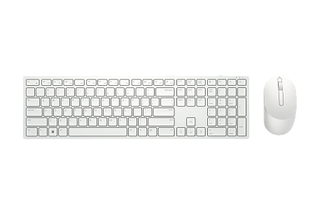 Wireless Keyboard & Mouse Dell KM5221W, Multimedia keys, 2.4Ghz, Russian, White
