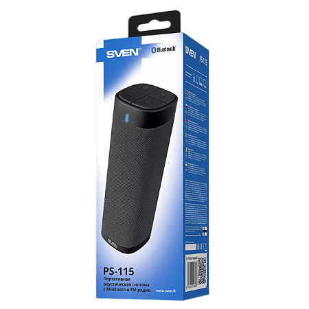 Speakers SVEN "PS-115" 10w, TWS, Black, Bluetooth, microSD, FM, AUX, Mic, 1800mA Speakers SVEN "PS-115" 10w, TWS, Black, Bluetooth, microSD, FM, AUX, Mic, 1800mA