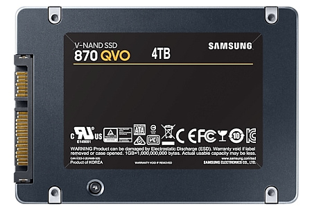 2.5" SATA SSD 4.0TB Samsung  870 EVO "MZ-77E4T0BW" [R/W:560/530MB/s, 98K IOPS, MGX, V-NAND 3bit MLC]