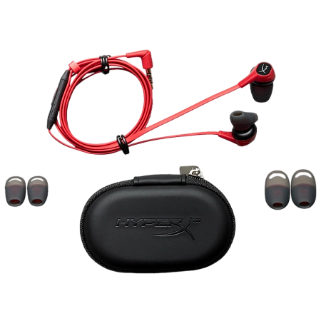 Gaming Earphones HyperX Cloud Earbuds II, 14.3mm driver, 65 Ohm, 20-20khz, 105db,20g.,3.5(4pin), Red