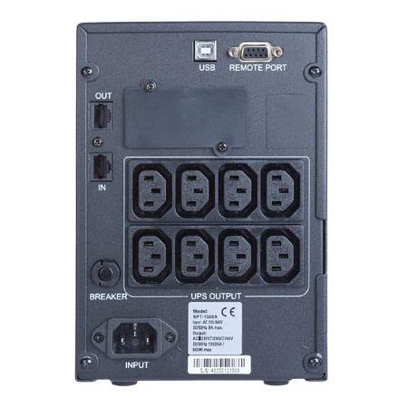 UPS PowerCom SPT-1500, 1500VA/1200W, Smart Line Interactive, Pure Sinewave, LCD, AVR, USB, SNMP, 2xS