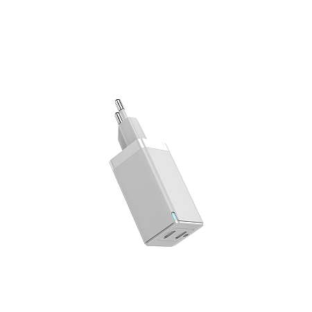 Helmet Wall Charger GaN 1*USB-A+2*Type-C 65W 6A, White