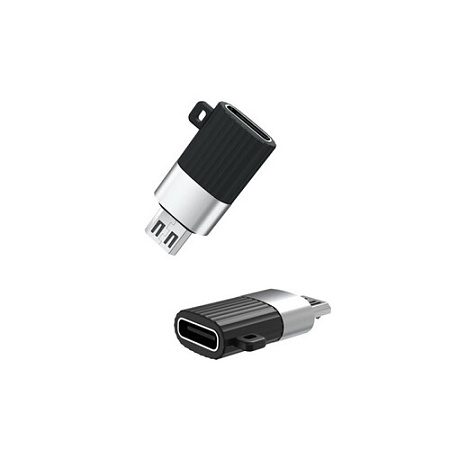 Адаптер USB XO NB149A, micro-USB (F)/USB Type-C, Чёрный
