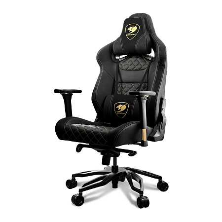 Gaming Chair Cougar ARMOR TITAN PRO Royal Black/Gold, User max load up to 160kg / height 160-195cm