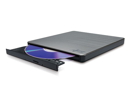 External Portable Slim 8x DVD-RW Drive Hitachi-LG Data Storage "GP60NB60", Silver, (USB2.0), Retail