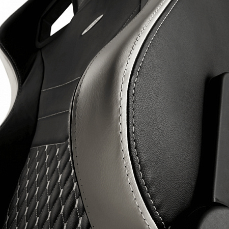 Gaming Chair Noble Epic NBL-RL-EPC Black/Red/White Real Leather,  Max load 120kg / height 165-180cm