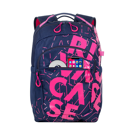 Backpack Rivacase 5430, for Laptop 15,6" & City bags, Dark Blue/Pink