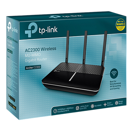 Wi-Fi AC Dual Band TP-LINK Router, "Archer C2300", 2300Mbps, MU-MIMO, Gbit Ports, USB3.0, USB2.0