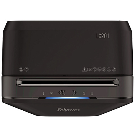 Fellowes  Powershred® LX201 Black, DIN Level P-5, Cross4х12mm, Capacity 12sheets, Vol.22 lit Staples
