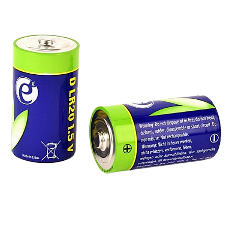Батарейки Energenie EG-BA-LR20-01, D, 18000мА·ч, 2шт.
