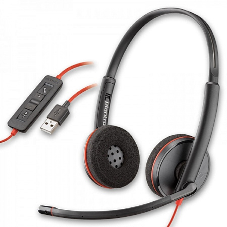 Headset Poly Plantronics Blackwire C3220, Binaural, Wired, USB-A, 20Hz/20kHz, Noise Cancelling, Nois