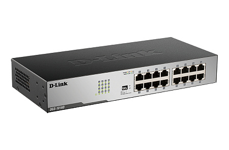 16-ports 10/100/1000Mbps Switch D-Link "DGS-1016D/I2A",  Metal, Rackmountable