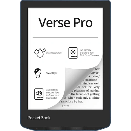 Электронная книга PocketBook Verse PRO 634, Лазурный, acer,asus,lenovo,hp,dell,планшеты,чехол для планшета, подставка для ноутбука, зарядка для ноутбука