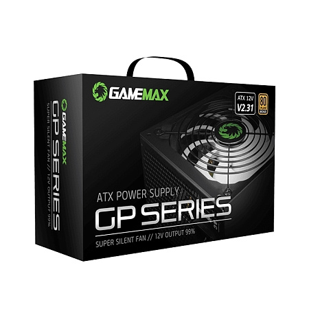 Power Supply ATX 650W GAMEMAX GP-650, 80+ Bronze, 140mm, Active PFC, DC/DC, Flat cable design, Black