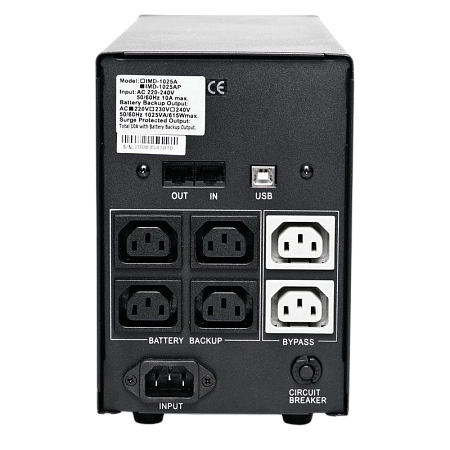 UPS PowerCom IMD-1000AP 1000VA/550W Line Interactive, AVR, LCD, RJ45/RJ11, USB, 3xSchuko Sockets