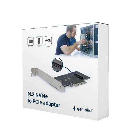 PCI-Express to M.2, Gembird "PEX-M2-01", NVM Express, 2280, 2260, 2242, Bootable from UEFI v2.3.1